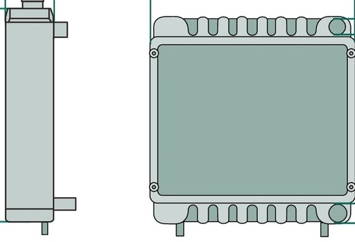[AMAT3-195403] Radiator - 2 racorduri dedesubt, 47/17 mm