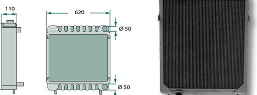 [AMAT3-195162] Radiator apă - 2. Racord inferior, Ø 8 mm