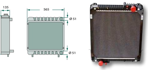 [AMAT3-195773] Radiator - 4 randuri 2. racord sus 11 mm 2. racord jos 19 mm