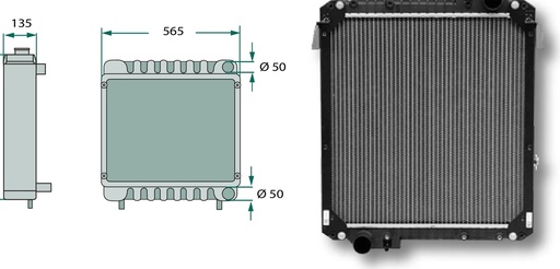 [AMAT3-195857] Radiator - 2. Racord superior, Ø 11 mm 2. Racord inferior, Ø 19 mm