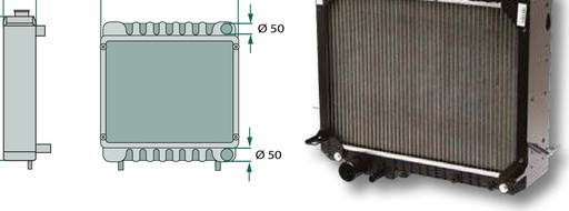 [AMAT3-195859] Radiator - 2. Racord superior, Ø 11 mm 2. Racord inferior, Ø 19 mm