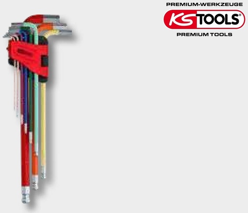 [AMAT3-201744] KS Tools CLASSIC 3 in 1 Kugelkopf-Innensechskant- - 8-teilig, im Halter (als T-Griff), extra lange Ausführung