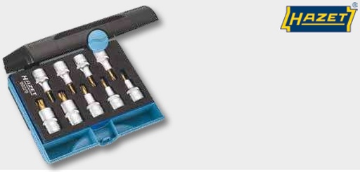 [AMAT3-203374] KS Tools 1/2" Bit-Stecknuss-Satz für TX-Schrauben - 9-Teilig, im Blechkasten, 55 mm lang