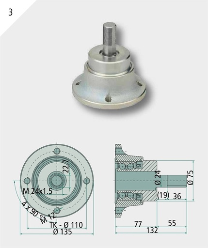 [AMAT3-204430] NSK Disc Agri Hub M24 x 1,5