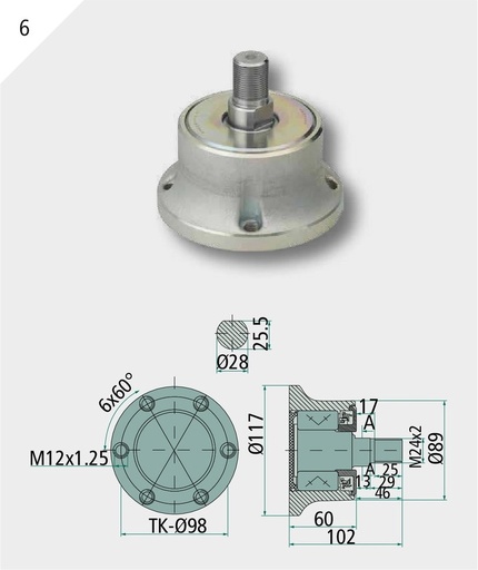 [AMAT3-204433] NSK Disc Agri Hub M22 x 1,5