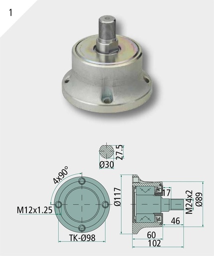 [AMAT3-204434] NSK Disc Agri Hub M24 x 1,5