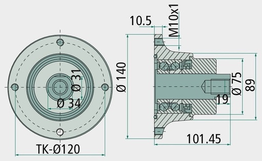 [AMAT3-204435] NSK Disc Agri Hub M24 x 1,5