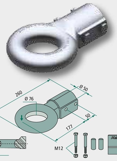 [AMAT3-204844] AL-KO Ochet tractare Anglia E40/A - inkl. Schraubenmaterial