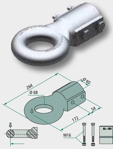 [AMAT3-204855] AL-KO Ochet tractare NATO N76/F - inkl. Schraubenmaterial