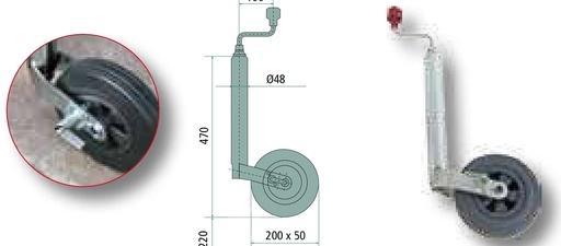 [AMAT3-204887] AL-KO Roata de sprijin - mit Radstop