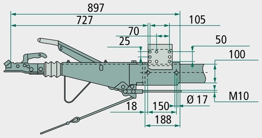 [AMAT3-204992] AL-KO Sistem comanda - ohne Deichselprofil, 950 bis 1.600 kg