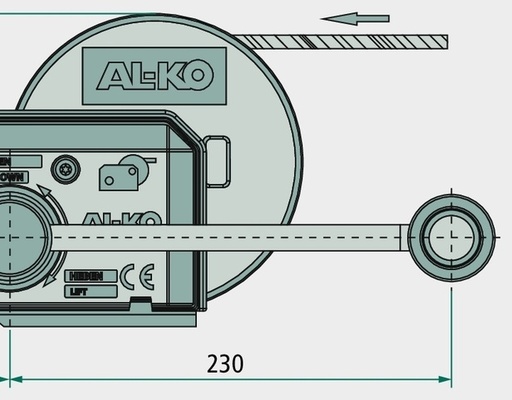 [AMAT3-205069] AL-KO Troliu - Tip 501 Plus A, cu frână, derulare automată, fără frânghie / bandă