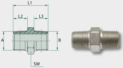 [AMAT3-209836] GA 2 M-BSP x GA 2 M-NPT - Gerader Adapter