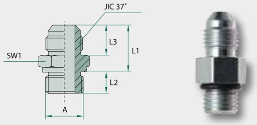 [AMAT3-209134] GA 1.5/16 M-JIC x M27 M-MET-WD - Adaptoare drepte