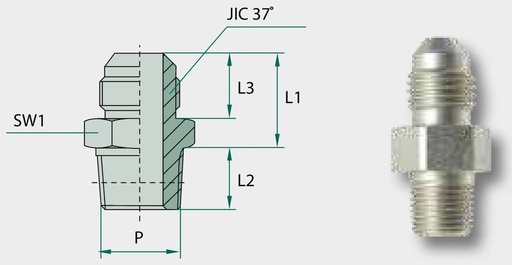 [AMAT3-209139] GA 1.5/8 M-JIC x 1.5/16-M-UNF-OR - Adaptoare drepte