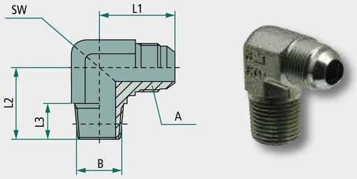 [AMAT3-209211] WA 1,1/16 M-JIC x 1,1/16 M-JIC - Adaptor unghiular