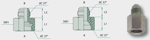 [AMAT3-209243] GA 1,1/16 F-JIC x 3/4 M-JIC - Adaptoare drepte