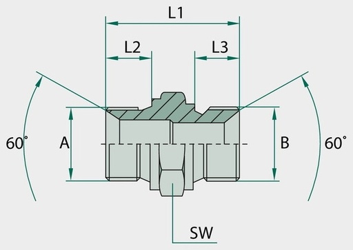 [AMAT3-208587] GA 3/8 M-BSP x M14 M-MET - Adaptoare drepte