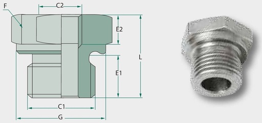[AMAT3-208623] GA 1 M-BSP x 1 F-BSP L=32,5 - Adaptoare drepte