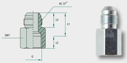 [AMAT3-209296] GA 7/8 M-JIC x 1/2 F-BSP - Adaptoare drepte