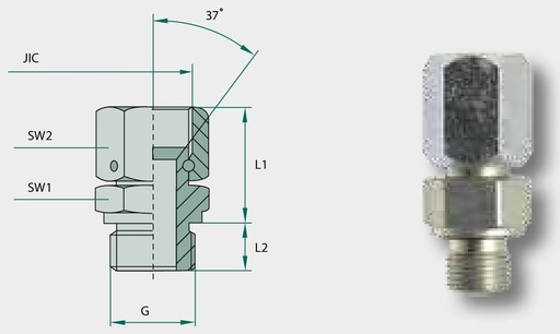 [AMAT3-209327] GA 1.1/16 FS-JIC x 3/4 M-BSP-WD - Adaptoare drepte
