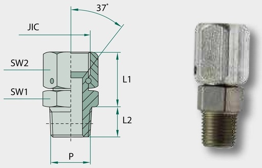 [AMAT3-209351] GA 1.1/16 FS-JIC x 1 M-BSPK - Adaptoare drepte