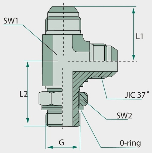 [AMAT3-209435] LAE 1/2 M-M JIC x 3/8 M-BSP - Adaptor tip L reglabil