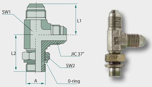 [AMAT3-209454] LAE 3/4 M-M JIC x M18 M-MET - Adaptor tip L reglabil