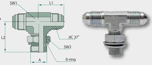 [AMAT3-209480] TAE 9/16 M-M JIC x 1/2 M-BSP - Adaptor tip T reglabil
