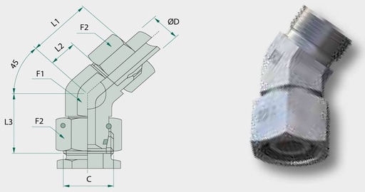 [AMAT3-211142] STAUFF EWV 38 S DKO - Racord filetat, in unghi, reglabil