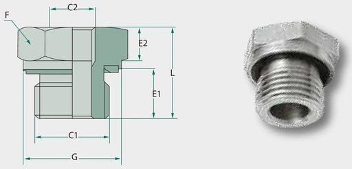 [AMAT3-211775] GA 1.1/2 M x 1.1/4 F-BSP L=58 - Adaptoare drepte