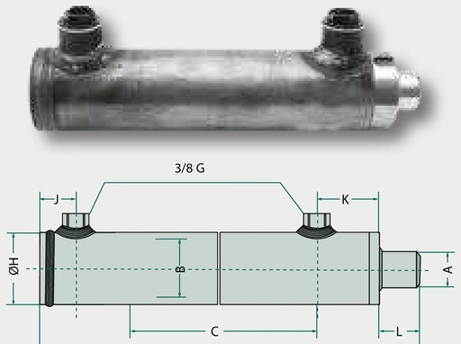 [AMAT3-212806] Cilindru-DE-OB-40-70-600 Fara elemente de fixare