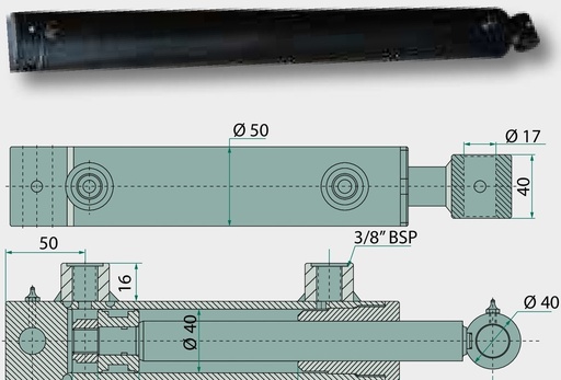 [AMAT3-212820] Cilindru-DW-B-45-80-500-710 cu elemente de fixare