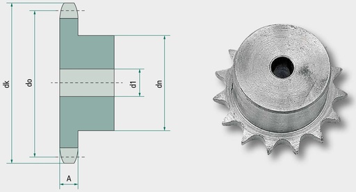 [AMAT3-215505] Roata de lant simpla ASA 40 28 mm