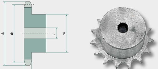 [AMAT3-215709] Roata de lant cu dinti intariti 28 mm