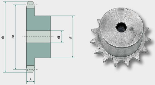 [AMAT3-215557] Roata de lant simpla ASA 80 40 mm