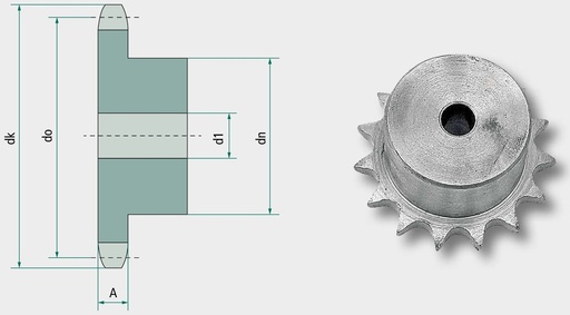 [AMAT3-215595] Roata de lant simpla ASA 100 55 mm