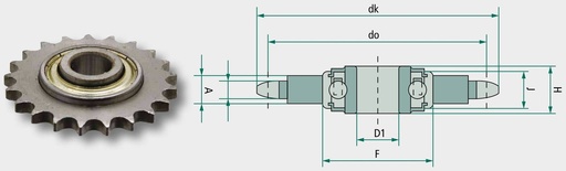 [AMAT3-216318] Intinzator lant 1"1/4" Z 13 18,5 mm