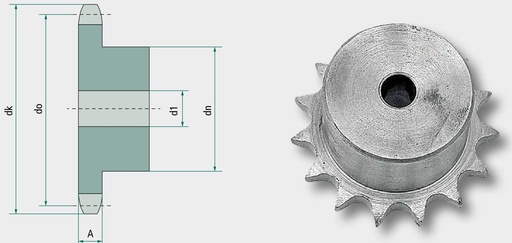 [AMAT3-216060] Roata de lant cu dinti intariti 50 mm