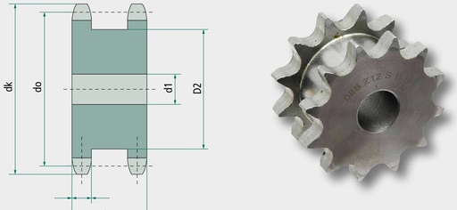 [AMAT3-216099] Roata de lant dubla 30 mm