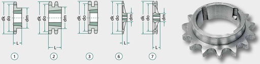[AMAT3-216423] Roata de lant 44 mm
