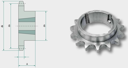 [AMAT3-216485] Roata de lant cu dinti intariti pentru b 25 mm