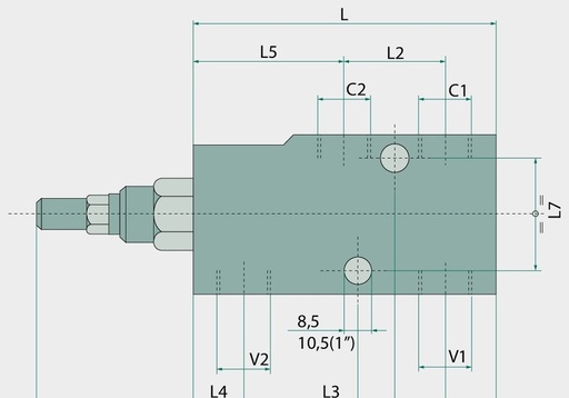 [AMAT3-217940] Oleodinamica Marchesini Supapă simplă frână de coborâre 1/4 "BSP 350 bar