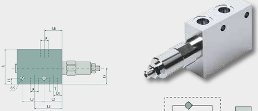 [AMAT3-217963] Oleodinamica Marchesini Reductor de presiune VRP 1/2 "BSP 35-180 350 bar