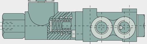 [AMAT3-217976] Oleodinamica Marchesini Limitator de cursă NC-V-FCR 2T- 3/4 "BSP G 3/4"
