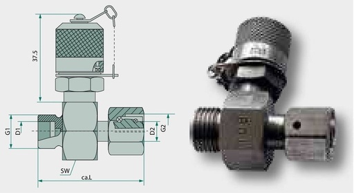 [AMAT3-217339] Hydrotechnik Cuplă de măsurare M-TV-S 38S (M52x2) M16 x 2