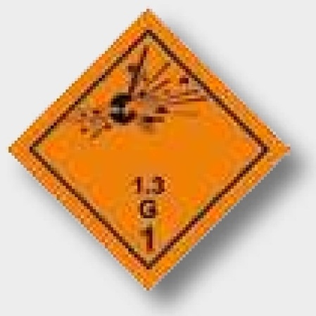 [AMAT3-216818] Gefahrzettel, Kl. 1.5 Alu 250x250 250 x 250 mm