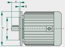 Electromotor 71-4-B3/5-2/4-0,37 IE2 kW N=1400/min - 0,37 kW, Ø160-Ø14