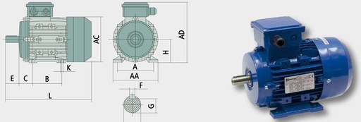 [AMAT3-218168] EM-IE3-71-4-B3-2/4-0,37 kW N=1400/min B3 mit Fußbefestigung