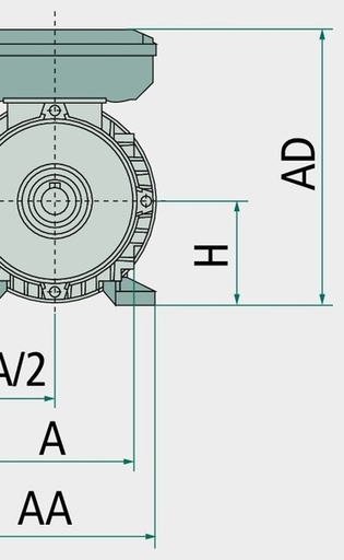 [AMAT3-218183] EM-IE3-180L-4-B3-4/6-22 kW N=1400/min B3 mit Fußbefestigung